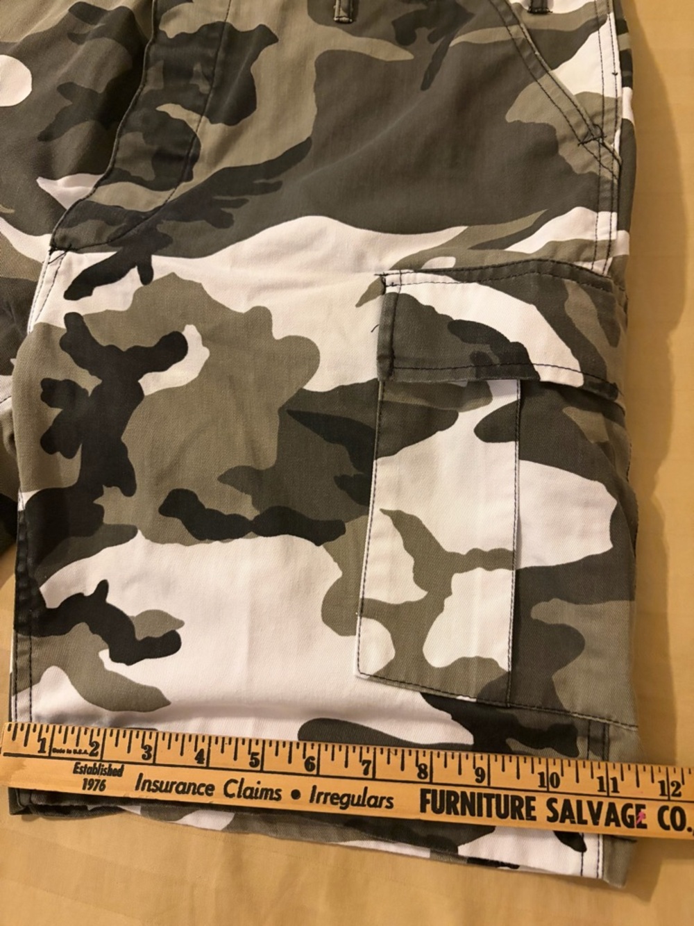 Rothco BDU Camo Cargo Shorts Mens Large White Gray Camouflage Military Tactical - Picture 12 of 13